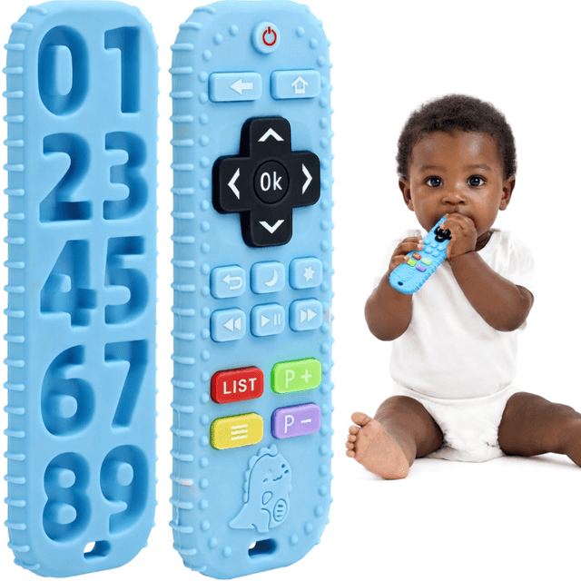 Baby Remote Teether Toy, Silicone TV Remote for Teething Infants - View 1