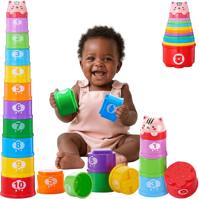 Baby Stacking Cups Set of 11, Montessori Educational Toy for Toddlers - View 1