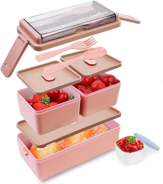 Bento Lunch Box with Cutlery for Kids & Adults - View 2