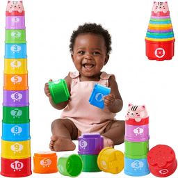 Baby Stacking Cups Set of 11, Montessori Educational Toy for Toddlers
