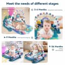 Baby Playmat Kick & Play Piano Gym with Musical and Sensory Toys for Newborn to Toddler - View 3