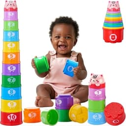 Baby Stacking Cups Set of 11, Montessori Educational Toy for Toddlers