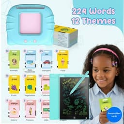 Kids Learning Bundle (2-in-1), Talking Flashcards and LCD Drawing Tablet