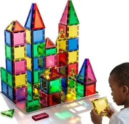48 Piece Magnetic Tiles Building Set for Kids Ages 3+