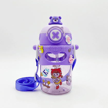 Bear Water Bottle for Kids, Reusable BPA-Free Drink Bottle with Cute Cap