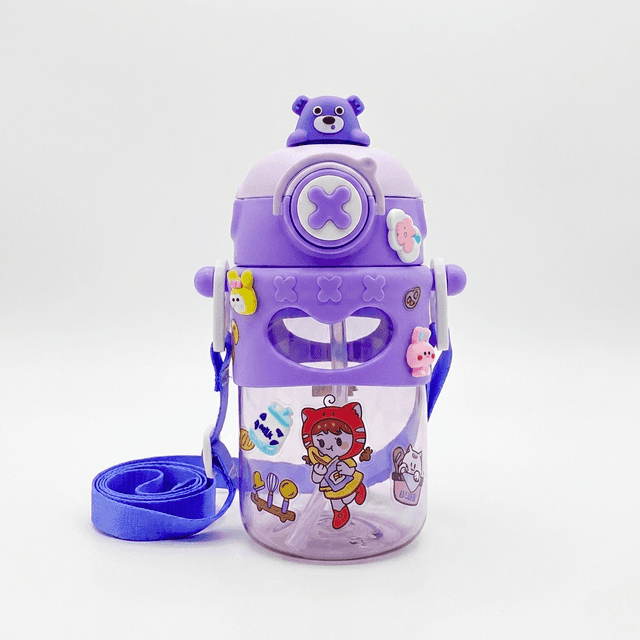 Bear Water Bottle for Kids, Reusable BPA-Free Drink Bottle with Cute Cap - View 1