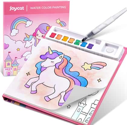 Reusable Water Coloring Book for Toddlers, Built-In Paint and Brush